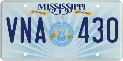 MS license plate VNA430