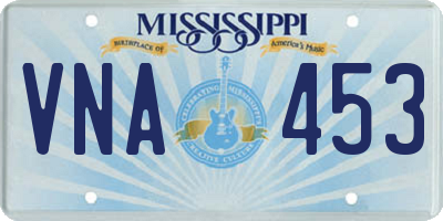MS license plate VNA453