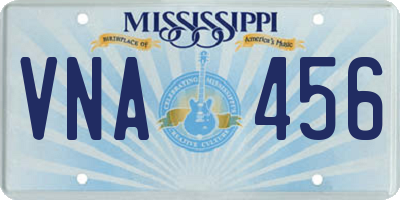 MS license plate VNA456