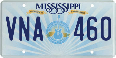 MS license plate VNA460