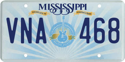 MS license plate VNA468