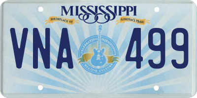 MS license plate VNA499