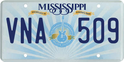 MS license plate VNA509