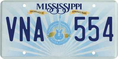 MS license plate VNA554