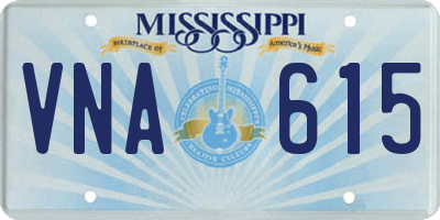 MS license plate VNA615