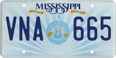 MS license plate VNA665