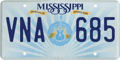 MS license plate VNA685