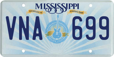 MS license plate VNA699