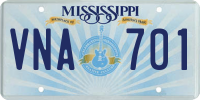 MS license plate VNA701