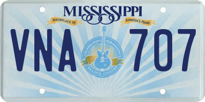 MS license plate VNA707