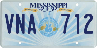 MS license plate VNA712