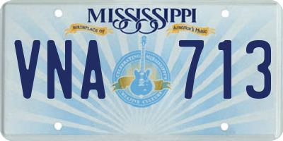 MS license plate VNA713
