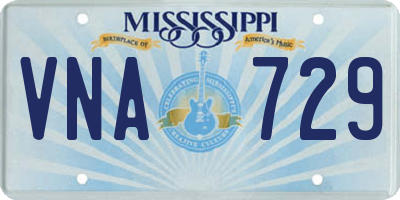 MS license plate VNA729