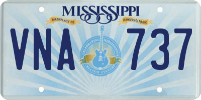 MS license plate VNA737