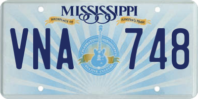 MS license plate VNA748