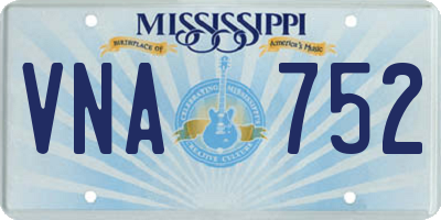 MS license plate VNA752