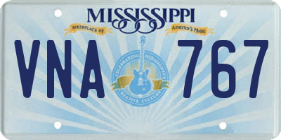 MS license plate VNA767