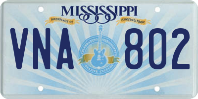MS license plate VNA802