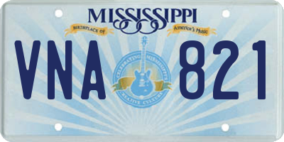 MS license plate VNA821