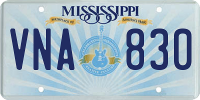 MS license plate VNA830