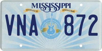 MS license plate VNA872