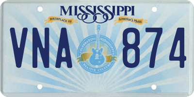 MS license plate VNA874