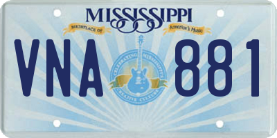 MS license plate VNA881