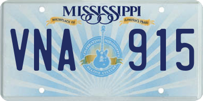 MS license plate VNA915