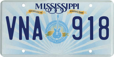 MS license plate VNA918