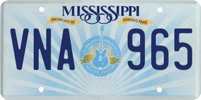 MS license plate VNA965