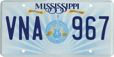 MS license plate VNA967
