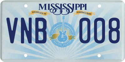 MS license plate VNB008