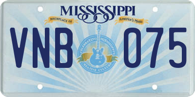 MS license plate VNB075