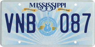 MS license plate VNB087