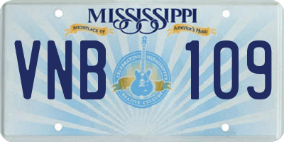 MS license plate VNB109