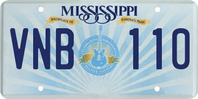 MS license plate VNB110