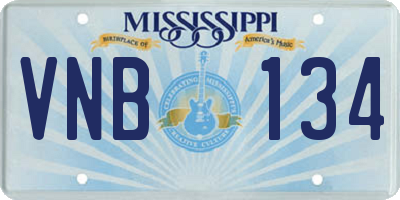 MS license plate VNB134