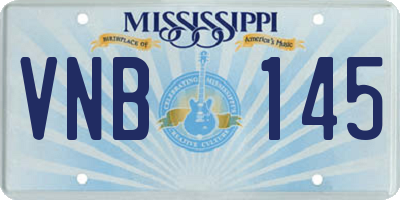 MS license plate VNB145