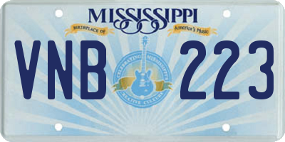 MS license plate VNB223