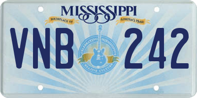 MS license plate VNB242