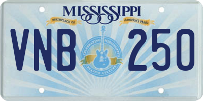 MS license plate VNB250