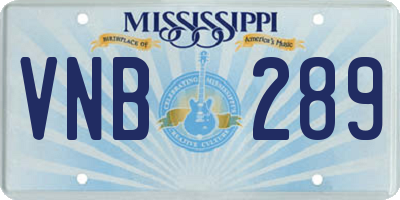 MS license plate VNB289