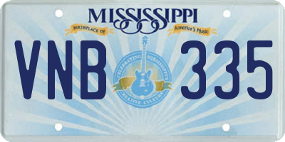 MS license plate VNB335