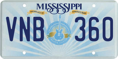 MS license plate VNB360