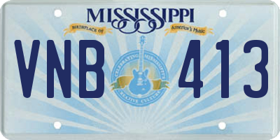 MS license plate VNB413