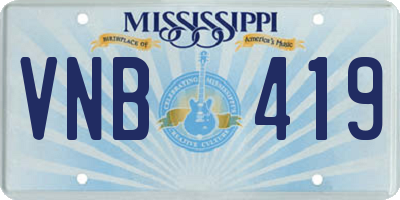 MS license plate VNB419