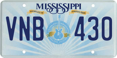 MS license plate VNB430