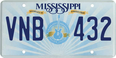 MS license plate VNB432