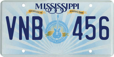 MS license plate VNB456