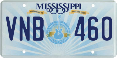 MS license plate VNB460